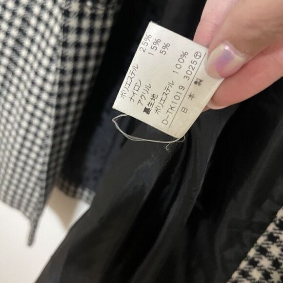 O.Z.O.C. japan wool houndstooth hooded peacoat knee length size 38 - Picture 3 of 7